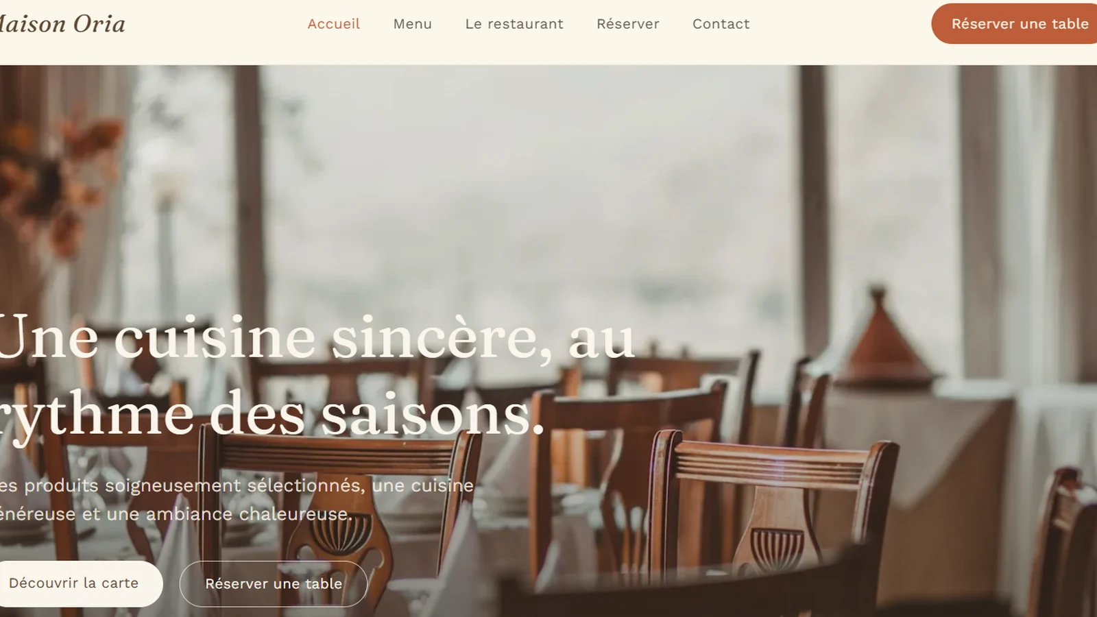 Aperçu du site Maison Oria
