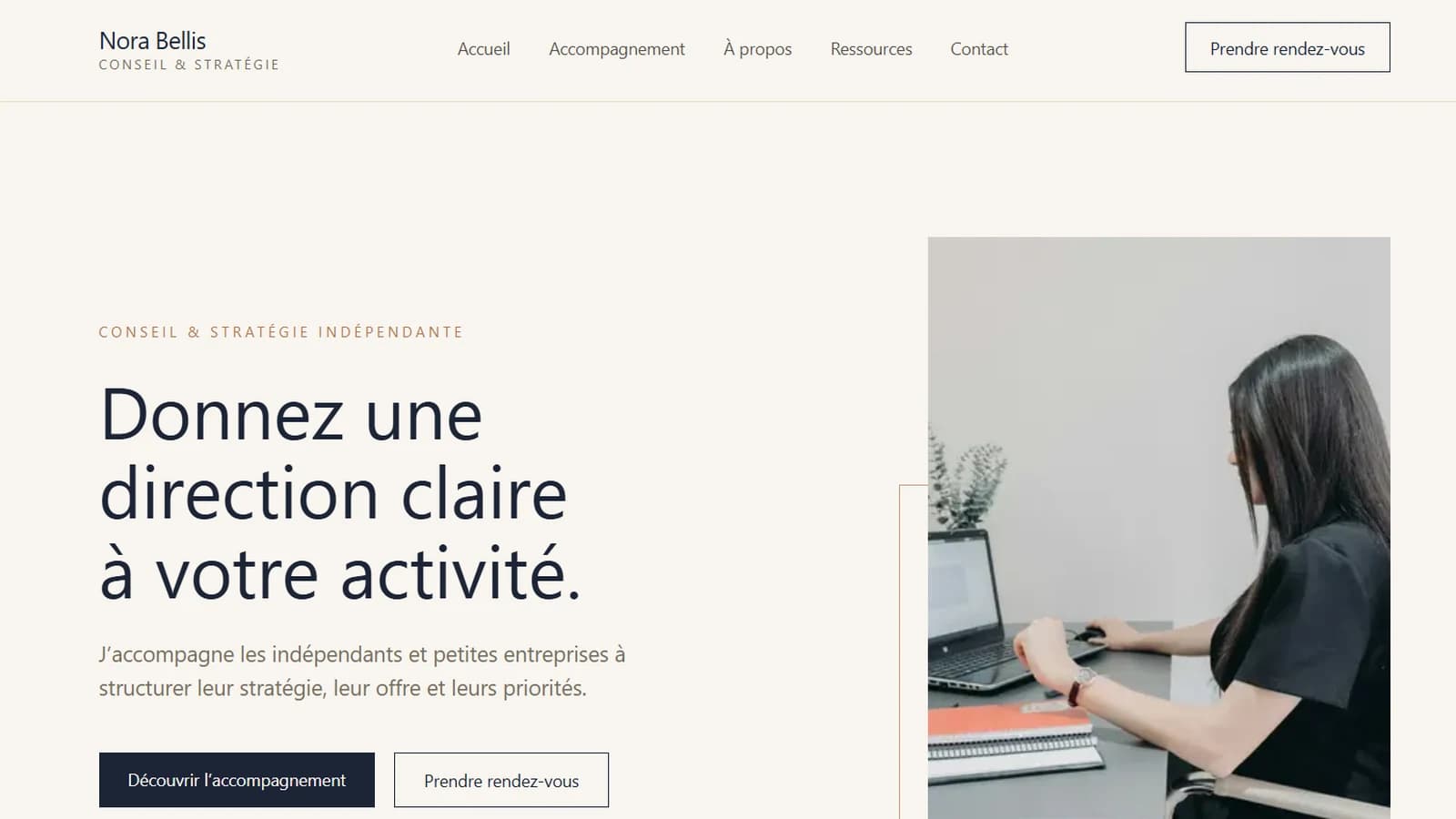 Aperçu du site Nora Bellis Conseil